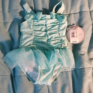 Teal with Polka Dots One Piece Swimsuit